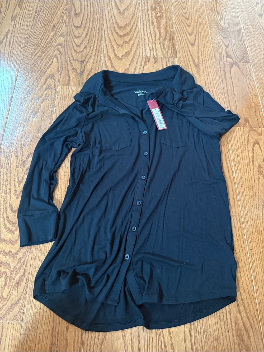 Merona Black Button-Front Women’s Shirt